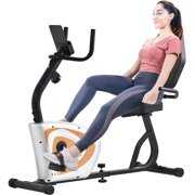 Rent to own YY Style Indoor Recumbent Exercise Bike with Wheel, Stationary Exercise Bike with LCD and Bluetooth Monitor, Fitness Exercise Equipment for Home and Office, 8-level Resistance, 380 Lbs. Capacity, R092