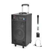 Rent to own PYLE PWMA1090UI - Wireless & Portable PA Speaker System Kit with Built-in Rechargeable Battery, FM Radio (Wireless Handheld Mic, Headset Lavalier Mic, Remote Control) 800 Watt