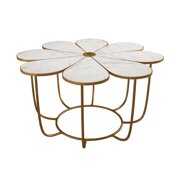 Rent to own TOV Furniture Flower Marble Cocktail Table with Gold Accents