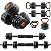 Rent to own Relefree 77 lbs Adjustable Dumbbell Set, Free Weights Dumbbells, Barbell, Kettlebell for Workout, Black