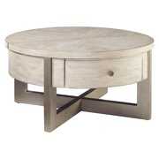 Rent to own Signature Design by Ashley Urlander Whitewash Round Lift Top Cocktail Table