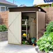 Rent to own Sonegra Outdoor Shed - 3 x 5.3 ft Storage Sheds Galvanized Metal Shed with Air Vent and Large Size Door, Tool Storage Backyard Shed Bike Shed, Tiny House Garden Tool Storage Shed for Backyard Patio La