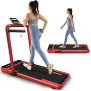 Rent to own JELENS 2 in 1 Incline Treadmill Under Desk Walking Pad 2.5HP Home Folding Treadmills with Gesture Sensing Control, Walking Machine for Office with Led Display