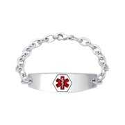 Rent to own Keepsake Personalized Family JewelryWomen's Medical ID Bracelet in Stainless Steel or Sterling Silver