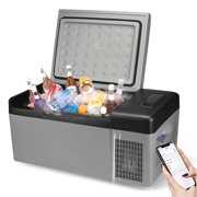 Rent to own AUDEWDIRECT 12 Volt Refrigerator, 15L (16 Quart) Portable Freezer Compressor Cooler + APP Control, 12/24V DC & 110-240V AC for Truck Van RV SUV Boat Travel Camping Road Trips