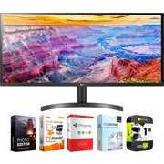 LG 34WL600-B 34 inch UltraWide IPS FreeSync LED Monitor 2560 x 1080 21:9 Bundle with 1 Year Extended Protection Plan and Elite Suite 18 Standard Editing Software Bundle