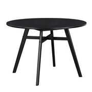 Rent to own Mainstays 44" Solid Wood Round Dining Table, Black Color, Include 1 Table