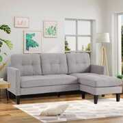 Rent to own Magic Union Convertible Sectional Sofa, L-Shaped Couch for Small Space, Light Gray