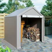 Rent to own 6x6 ft Outdoor Storage Shelter Shed, Portable Garage Tent with Roll-up Doors Shelter for Garden Tool, Lawn Mower, Motorcycleand, Bike - Gray
