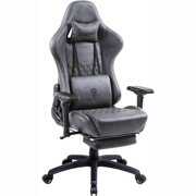 Rent to own Dowinx Gaming Chair Ergonomic Computer Chair Office PU Leather with Massage Adjustable Armrest Footrest Grey