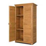 Rent to own Zimtown 63'' Wooden Storage Shed with Asphalt Felt Roof Outdoor Tool Shed for Patio and Garden