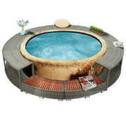 Rent to own walmeck Spa Surround Gray Poly Rattan