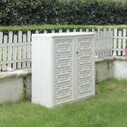 Rent to own WELLFOR Outdoor 34.3 W x 15 D Plastic Storage Shed Off-White