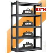 Rent to own Leariso 63"H Heavy Duty 5 Tier Metal Shelving Unit Garage Shelf Industrial Shelving Storage Rack for Garage 2000lbs Capacity