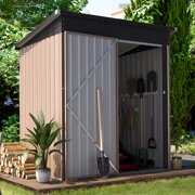 Rent to own AECOJOY 5' x 3' Outdoor Metal Storage Shed with Lockable Door for Backyard