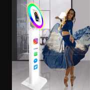 Rent to own 12.9 Inch iPad Photo Booth Selfie Machine Shell Adjustable Stand Photobooth With RGB Colorful Light For Wedding Christmas Partys Events