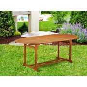 Rent to own East West Furniture BBSTXNA Oval Terrace Acacia solid wood Dining Table - Natural Oil Finish- Extension butterfly leaf