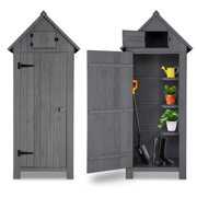Rent to own Zimtown 70" Wooden Garden Storage Shed with Fir Wood Medium Storage Shed Storage Unit with Doors, Gray