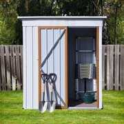 Rent to own 5 X 3 Ft Outdoor Galvanized Metal Garden Tool Storage Shed With Lockable Doors