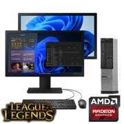 Rent to own Dell OptiPlex Gaming Computer PC, Intel i5 Quad Core Gen 3, with AMD Radeon Graphics, 22" Dual, 8GB DDR3 RAM, 128GB SSD + 1TB HDD, WiFi, Windows 11 (Used) (League of Legends Ready)