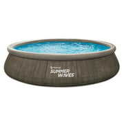 Rent to own Summer Waves 15 ft Dark Double Rattan Quick Set Pool, Round, Ages 6+, Unisex