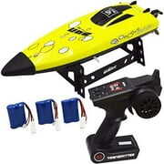 Rent to own Netjett NC21724 2.4GHz 25KMPH Blomiky High Speed Yellow Radio Control Boat for Lakes Pool & River Extra 2 Battery