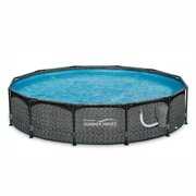 Rent to own Summer Waves 12' x 33" Outdoor Round Frame Above Ground Swimming Pool with Pump