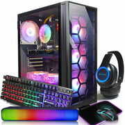 STGAubron Gaming PC,Intel Core i7 3.4G up to 3.9G,32G,1TB SSD,WiFi,BT 5.0,GeForce RTX 2060 Super 8G GDDR6,RGB Fanx6,RGB Keybaord&Mouse&Mouse Pad,RGB Bluetooth Sound Bar,RGB Bluetooth Gaming Mic,W10H64