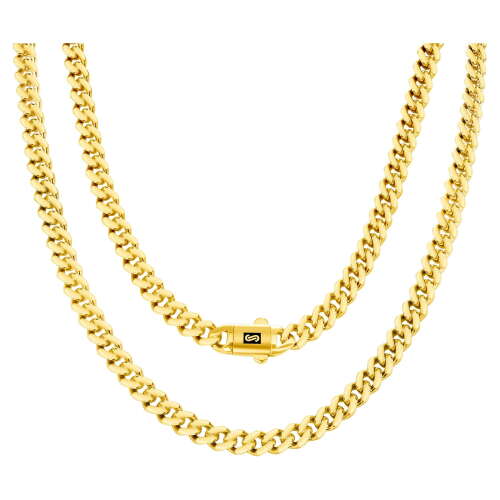 Rent to own Nuragold 10k Real Yellow Gold Royal Monaco 5mm Miami Cuban Link Necklace (18") Italian Jewelry for Men & Women
