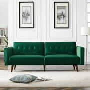 Rent to own Velvet Modern Convertible Folding Futon Folding Sofa Bed & Couches for Living Room