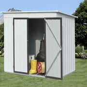 Rent to own LZBEITEM 6'x4' Outdoor Metal Storage Shed, Garden Shed , Tool Shed Backyard Hinged Door Lockable,White