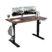 Rent to own CometMin Electric Height Adjustable Standing Desk,Stand Up Desk Workstation,Splice Board Home Office Computer Standing Table,Height Adjustable Ergonomic Desk,Brown 48"