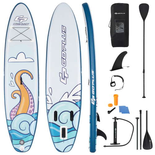 Rent To Own - Costway Goplus 11' Inflatable Stand Up Paddle Board Surfboard W/Aluminum Paddle Pump Blue