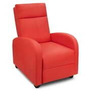 Rent to own Vineego Home Theater Recliner with Padded Seat and Backrest, Red Faux Leather