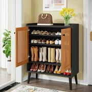 Tribesigns Shoe Cabinet, Shoe Cabinet Organizer with Wooden Doors