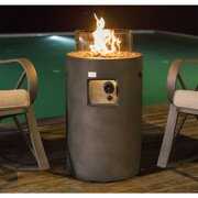 Rent to own COSIEST Outdoor Propane Fire Pit Table Ledgestone Round Base, Wind Guard