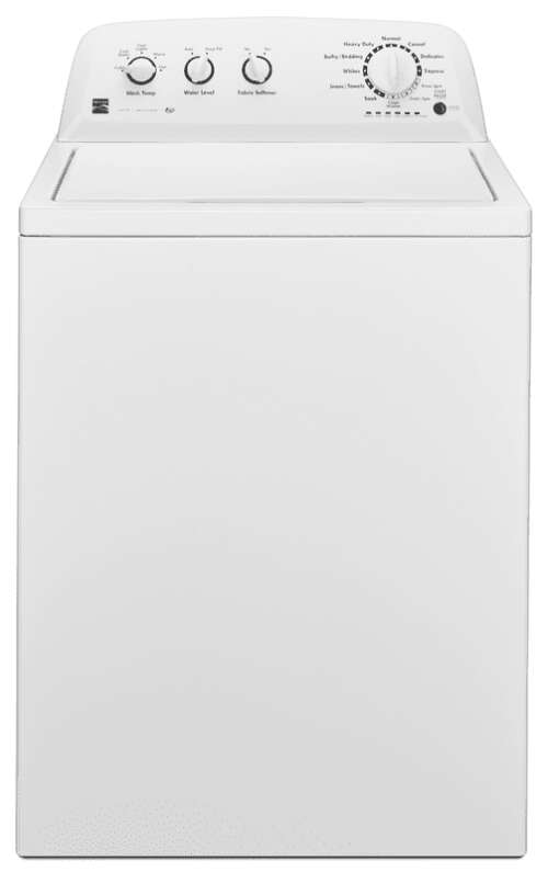 Rent to own Kenmore 3.8 Cu. ft Capacity Top-Load Washer, Triple Action Agitator, 27.5" W x 27" D x 44" H, White