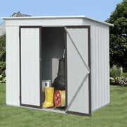 Rent to own 6'X4' Outdoor Metal Storage Shed Double Hinged Door Lockable for Backyard Garden