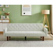 Rent to own Resenkos 75" Linen Fabric Sleeper Sofa Bed Convertible Loveseat Futon Folding Sleeper Sofa Bed Beige