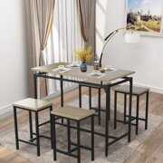 Rent To Own Clearance! Dining Table Set For 4 People, 5 Piece Bar Table ...