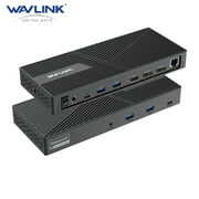 Rent to own Wavlink USB-C Triple 4K Display Docking Station, USB 3.0 Dock station 3 Monitors, with Max 130W PD Input, Dual DP, HDMI, 4*Type-A, Type-C, RJ45, Mic/Audio, For Laptop/Tablet/Phone