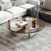 Rent to own Round Glass Coffee Table, Tempered Modern Coffee Table for Living Room, Office,  Bronzed
