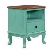 Rent to own The Pioneer Woman Nightstand with Drawer and Made With Solid Wood Frame, Teal