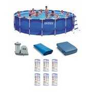 Rent to own Intex 18ft x 48in Metal Frame Swimming Pool Set with Pump + 6 Filter Cartridges