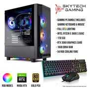 Rent to own Skytech Shadow Desktop Gaming PC AMD Ryzen 5 3600 3.6 GHz, NVIDIA RTX 3060, 1TB NVME SSD, 16GB DDR4 RAM 3200, 600W GOLD PSU, 802.11AC Wi-Fi, Windows 11 Home 64-bit