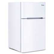 Rent to own Costway Stainless Steel Refrigerator Small Freezer Cooler Fridge Compact 3.2 cu ft. Unit