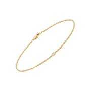 Women's Cable Chain Bracelet with Diamond in 14kt Gold, 7.25"