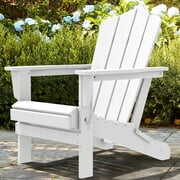 Rent to own Wulful Folding Plastic HDPE Patio Adirondack Chair, White