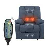 Rent to own Danrelax Power Lift Chair, Heated Vibration Massage & USB charging port, Fabric Blue