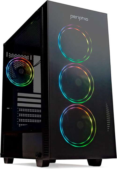 Rent to own Periphio Elemental Mid-Tower ATX PC Gaming Case Power Supply Combo - 550w - 80+ Bronze - ARGB